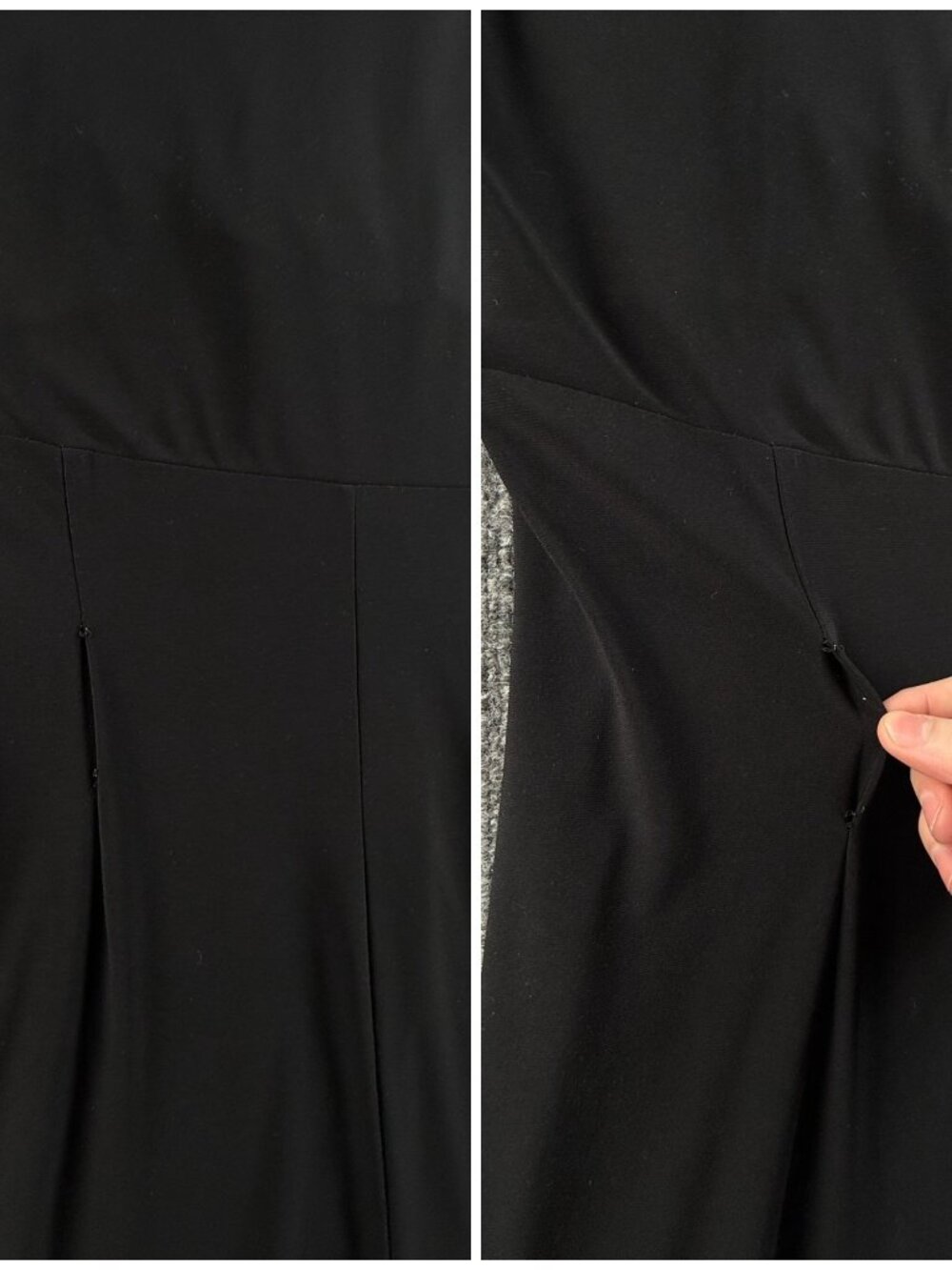 Lauren Ralph Lauren Black Dress Size Women 16 Stretch Sleeveless V Neck Knee - Picture 15 of 16